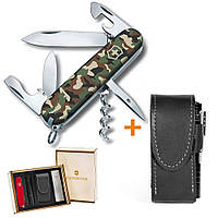 Комплект Нож Victorinox Spartan Camouflage 1.3603.94 + Чехол с фонариком Police