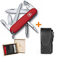 Комплект Нож Victorinox Hiker Red 1.4613 + Чехол с фонариком Police