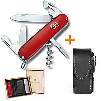 Комплект Нож Victorinox Spartan Red 1.3603 + Чехол с фонариком Police