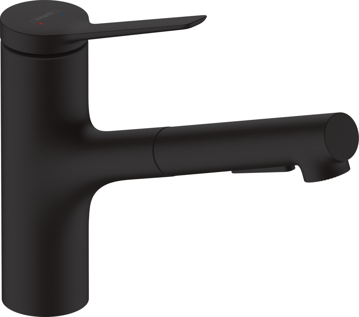 Змішувач для кухні Hansgrohe Zesis M33, довж.виливу - 219мм, витяжний, 1важіль, KM150, матовий чорни