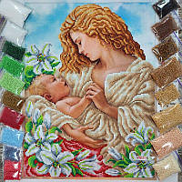 Т-1355 Мадонна с младенцем, набор для вышивки бисером картины