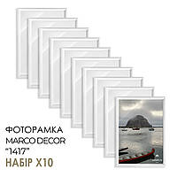 Фоторамка "MARCO DECOR 1417 - 64" 15x20 см, белая, набор 10 шт