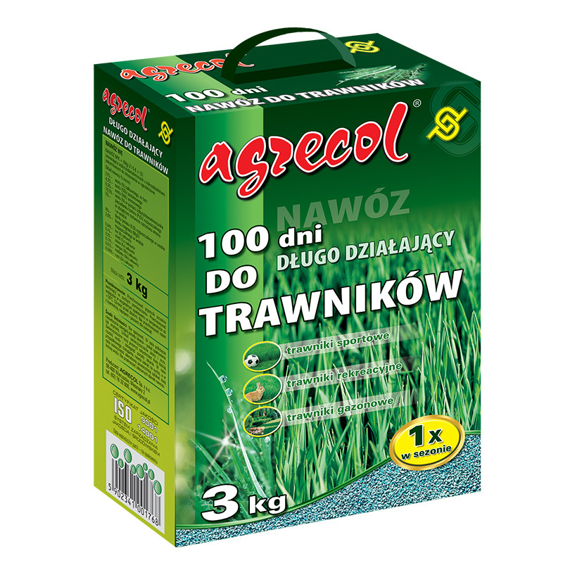 Добриво для газону 100 днів 21-5-8 Agrecol 3 кг, фото 1