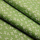 Тканина бавовна  для рукоділля бантики на зеленому тлі, фото 3