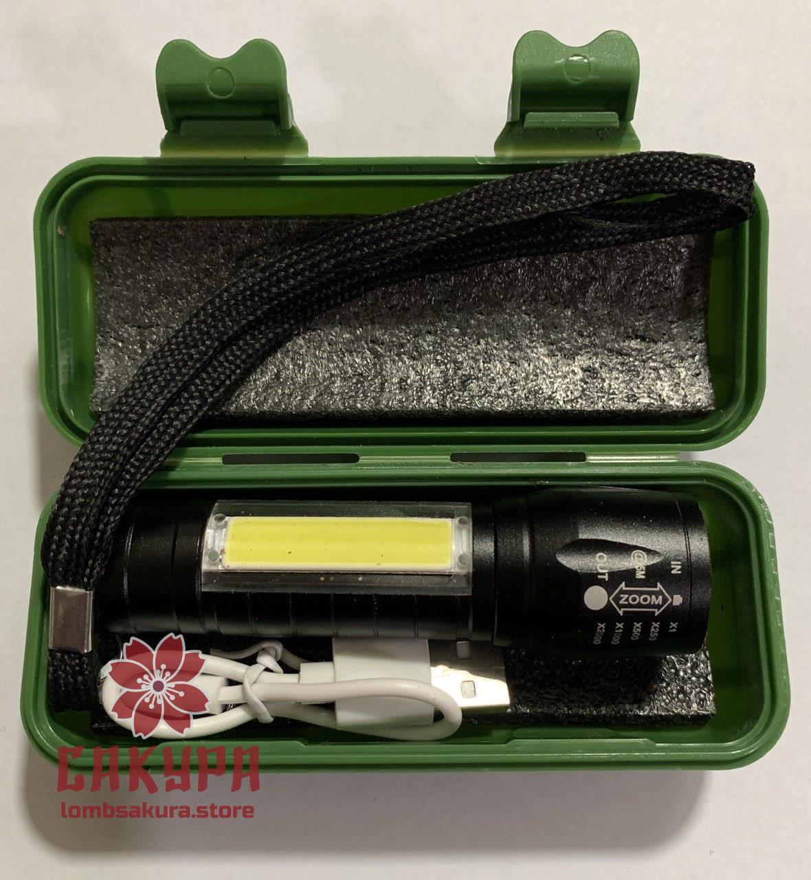 Ліхтарик USB Gharge XPE+COB/LIGH