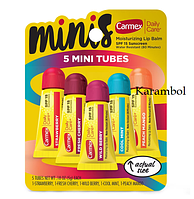 Набор бальзамов для губ в тюбике 5шт Carmex Daily Care Minis Moisturizing Lip Balm Tubes with SPF