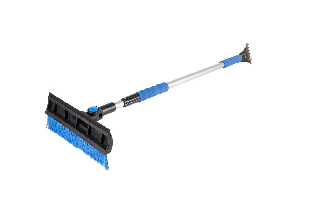 Щітка для снігу автомобільна MASTERTOOL зі шкребком 100 мм і водосгоном алюмінієва телескопічна ручка, фото 1