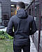 Куртка чоловіча тактична Soft Shell демісезонна (на блискавці з капюшоном) Чорного кольору, фото 2