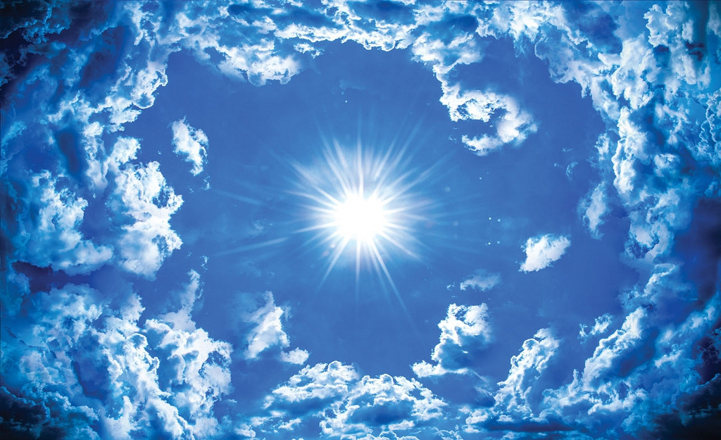Фотошлях флізелінові 312x219 см Consalnet Сонце та хмари (2306VEXXL) Клей в подарунок
