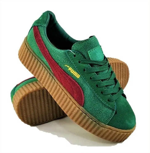 Купить Женские кроссовки PUMA зеленые замшевые, кеды Пума повседневные ...
