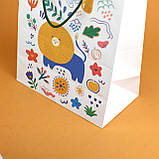 Дитячі подарункові пакети 220*120*260 Красиві пакети для упаковки з ручками шнурками "Лев Сонце", фото 6