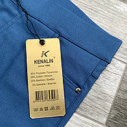 Штани жіночі бавовна з бамбуком кольорові Kenalin, розмір S, блакитні, 503-10, фото 4