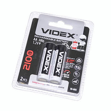 Акумулятор LR06(AA) Videx Ni-Mh 1,2V 2100mAh 2шт/упак.