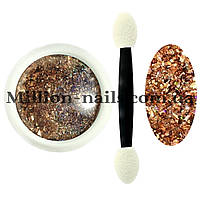 Новинка!Втирка для дизайну нігтів,цукровий корал, №02 (бронза)