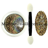 Новинка!Втирка для дизайну нігтів,цукровий корал, №04 (золото)