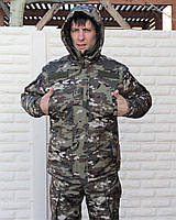 Тактична утеплена форма Мультикам: куртка-бушлат+ штани розміри від 46 до 66 тканин СОФТШЕЛ, фото 2