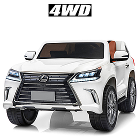 Дитячий електромобіль Джип Lexus 4 мотори, Білий MP4