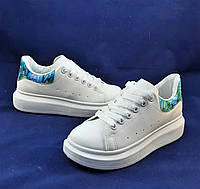 Женские кроссовки белые в стиле Alexander Mcqueen, слипоны маквин (НАЛИЧИЕ размеров в описании)