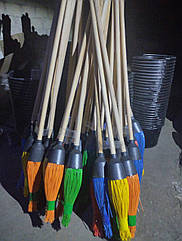 Мітла пластикова кругла пластикова з держаком