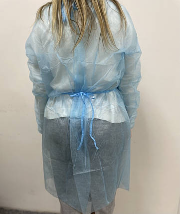 Медіком халат нетканий, на зав'язках 105*135 см  БЛАКИТНИЙ, фото 2