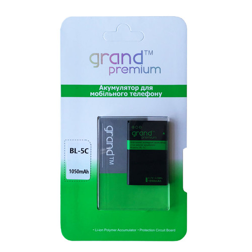 Акумуляторна батарея для телефона Nokia BL-5C 1050mAh Grand Premium, фото 1