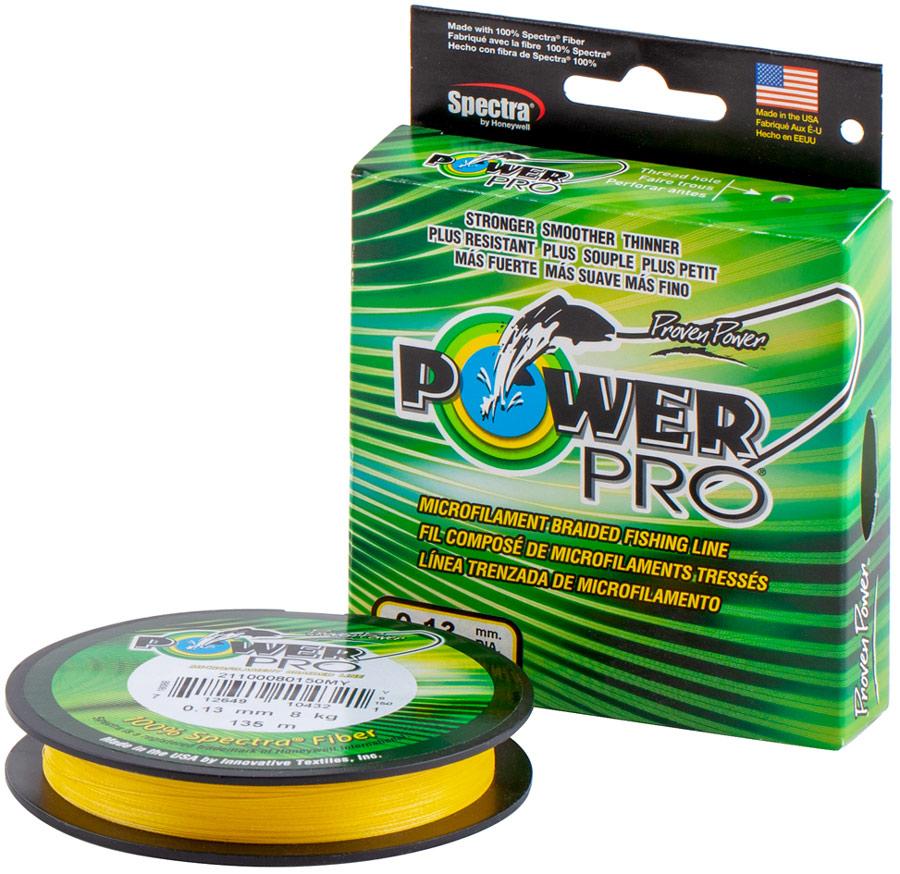 Шнур Power Pro 135m Hi-Vis Yellow 0.19 28.6lb/13kg (111871)