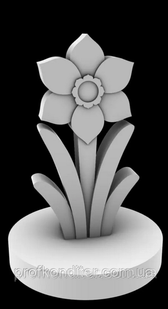 Ексклюзив. Силіконова форма-конструтор "Нарцис на підставці №1", фото 1