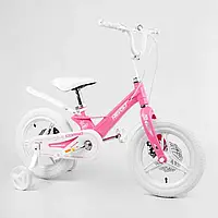 Велосипед двоколісний для дівчаток 14" дюймів CORSO Revolt MG-14056, магнієва рама, литі диски