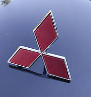 Эмблема, логотип MITSUBISHI 100*100 мм. Значек в решетку радиатора Митсубиши