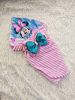 Летний плюшевый конверт для новорожденных, розовый с принтом Minni