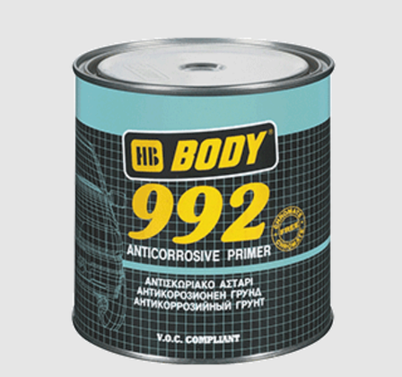 Ґрунт антикорозійний 992 1K сірий 1кг, HB Body, фото 1