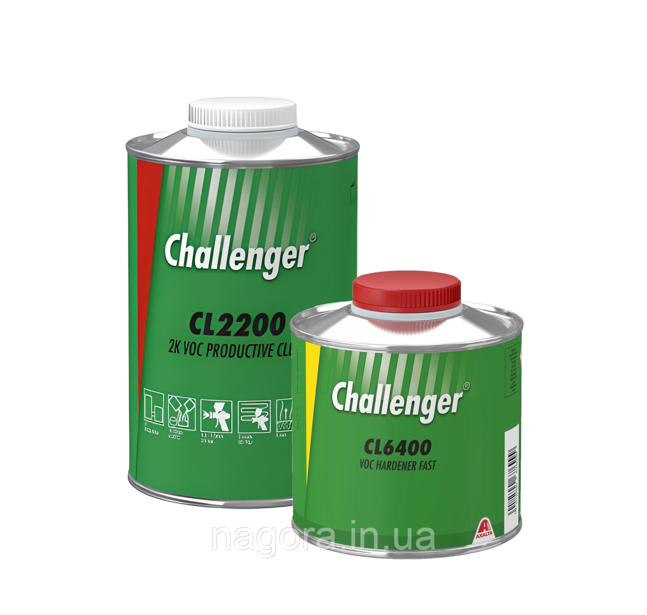 Прозорий лак Challenger CL2200 2K VOC PRODUCTIVE CLEAR (Лак 1л + затв. швидкий CL6400 0,5л), фото 1