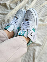 Женские кроссовки Nike Air Force 1 White Green 2.0