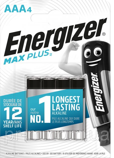 Батарейка Energizer MAX PLUS LR3 AAA 4 шт. на блістері