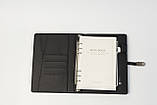 Блокнот з бездротовою зарядкою Powerbank 8000 мАч з флешкою 16 Гб та ручкою Чорний, фото 6