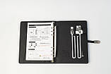 Блокнот з бездротовою зарядкою Powerbank 8000 мАч з флешкою 16 Гб та ручкою Чорний, фото 4