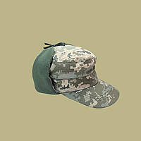 Зимова кепка тепла тактична камуфляжна військова Піксель ММ14 на флісі Бейсболка ВСУ