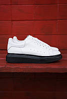 Женские кроссовки Alexander McQueen Low White Black Александр Маквин