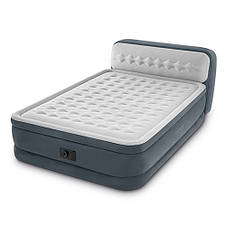 Надувне двоспальне ліжко Intex 64448 із вбудованим електронасосом (розмір 203x152x46см, спинка 86см), фото 2