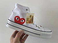 Кеды конверсы женские Converse Comme Des Garçons Play White