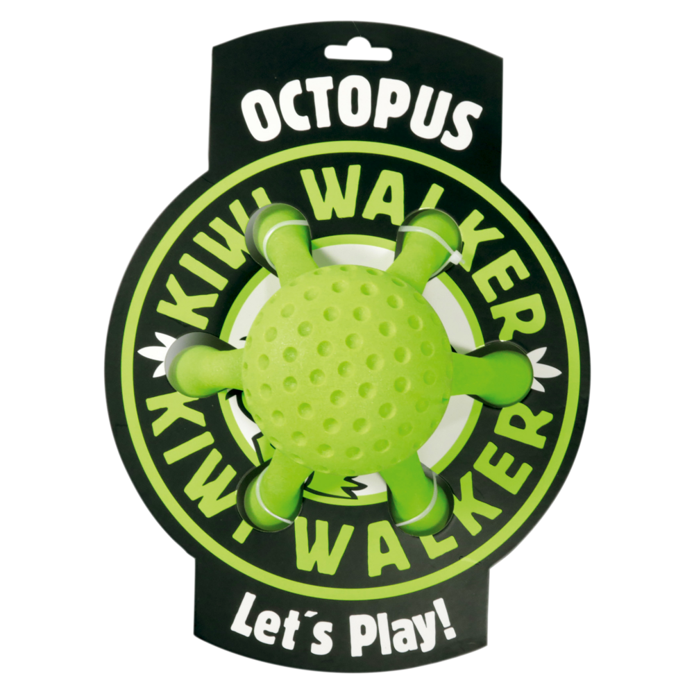 Іграшка для собак Kiwi Walker «Восьминіг» зелений, 13 см