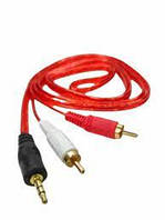 Кабель 2RCA-jack 3.5mm AUX (Тюльпаны, шнур аудио)