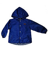 Демисезонная детская куртка весна - осень, тонкая ветровка на мальчика (синяя)