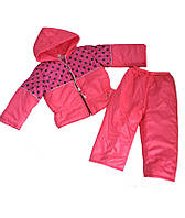 Детская куртка и штаны для девочки на флисе, раздельный детский комбинезон весна - осень