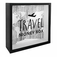Деревянная копилка для денег Travel money box (самолет) «T-s»