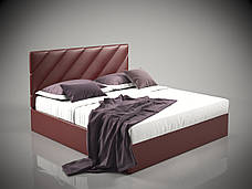 М'яке ліжко-подіум Шерідан з підйомним механізмом від Sentenzo, оббивка екошкіра та велюр, фото 2