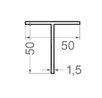 Алюминиевый тавр, т профиль 50х50х1.5