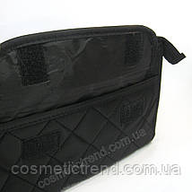 Косметичка жіноча стьобана універсальна чорна (6 відділень) Baoyun-427/black 24*15*7 см, фото 4