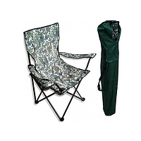 Стул туристический раскладной до 100 кг / Складной стул, кресло для походов в чехле Камуфляж «T-s»