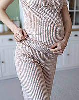 Піжама для вагітних і годуючих мам зі штанами (пудровий), фото 5